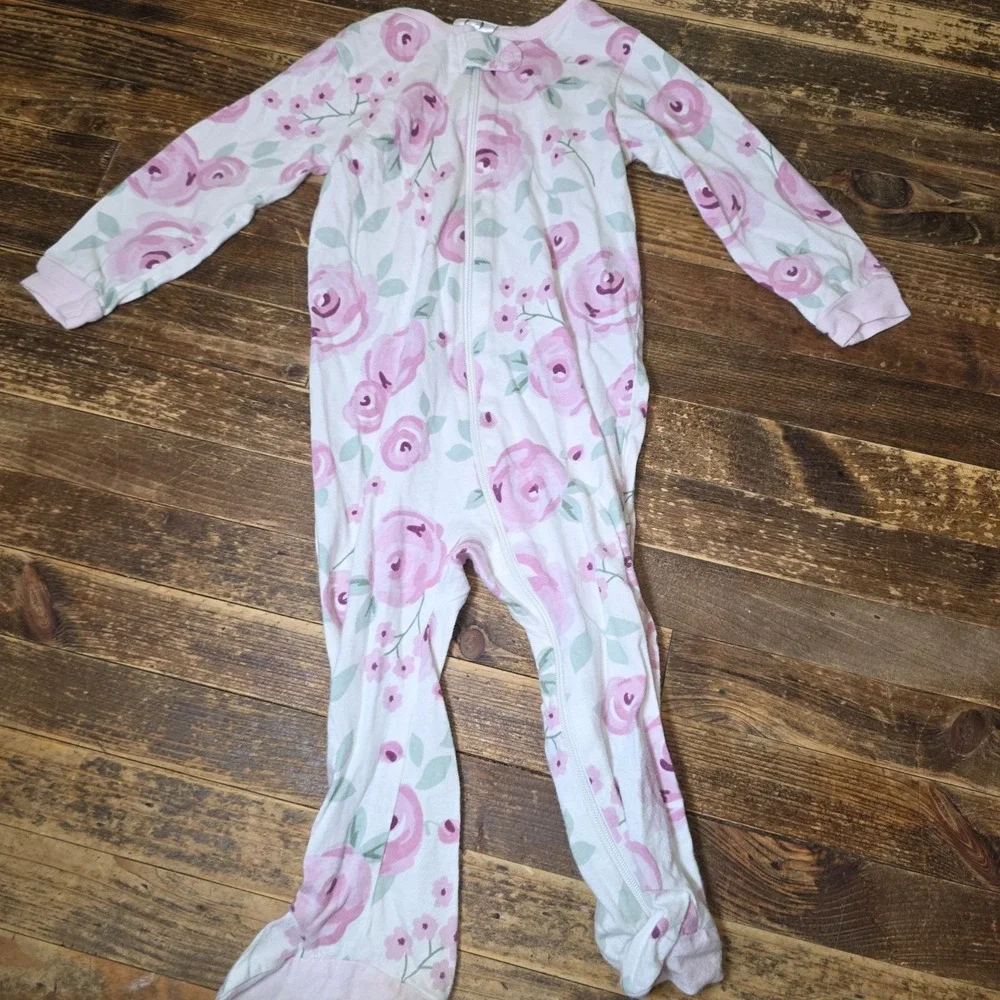 5 Baby Girl 6-9 months Footed Zip Up One Piece Sleeper Pajama Lot  Bundle Infant